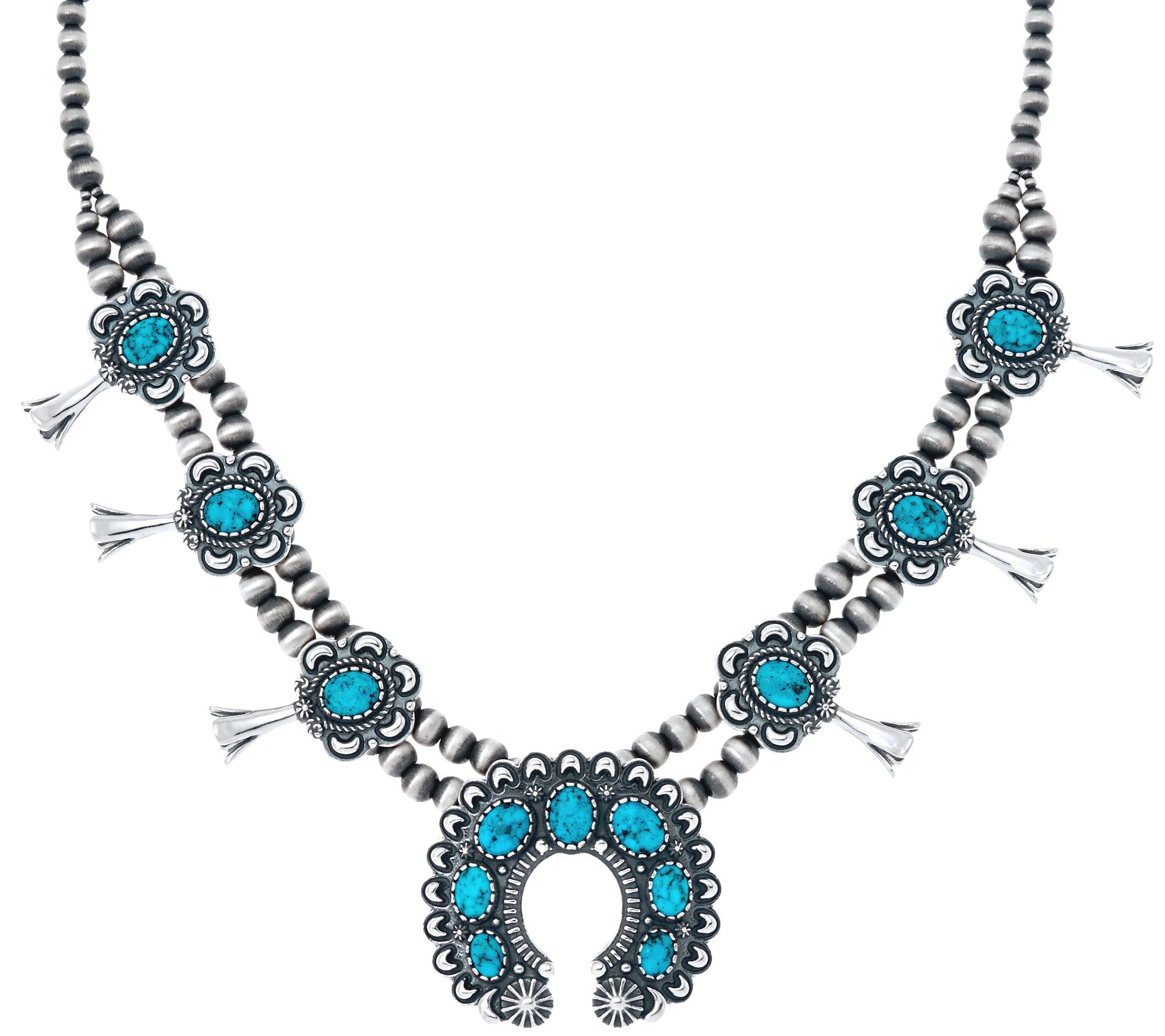 Kingman Spiderweb Turquoise Necklace by American West - Page 1 — QVC.com