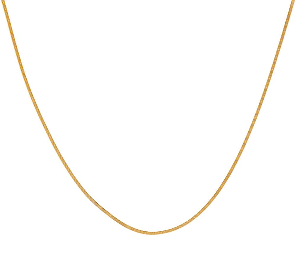 Vicenza Gold 18" Polished Herringbone Chain Necklace 14K Gold, 1.2g