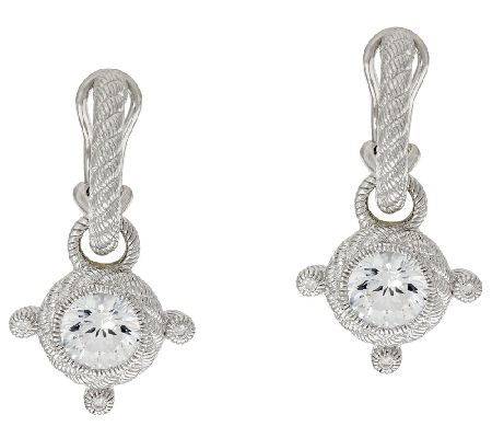 Judith Ripka 4.25 cttw Diamonique Hoop and Charm Earring