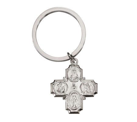 Sterling Silver Four Way Charm Key Ring