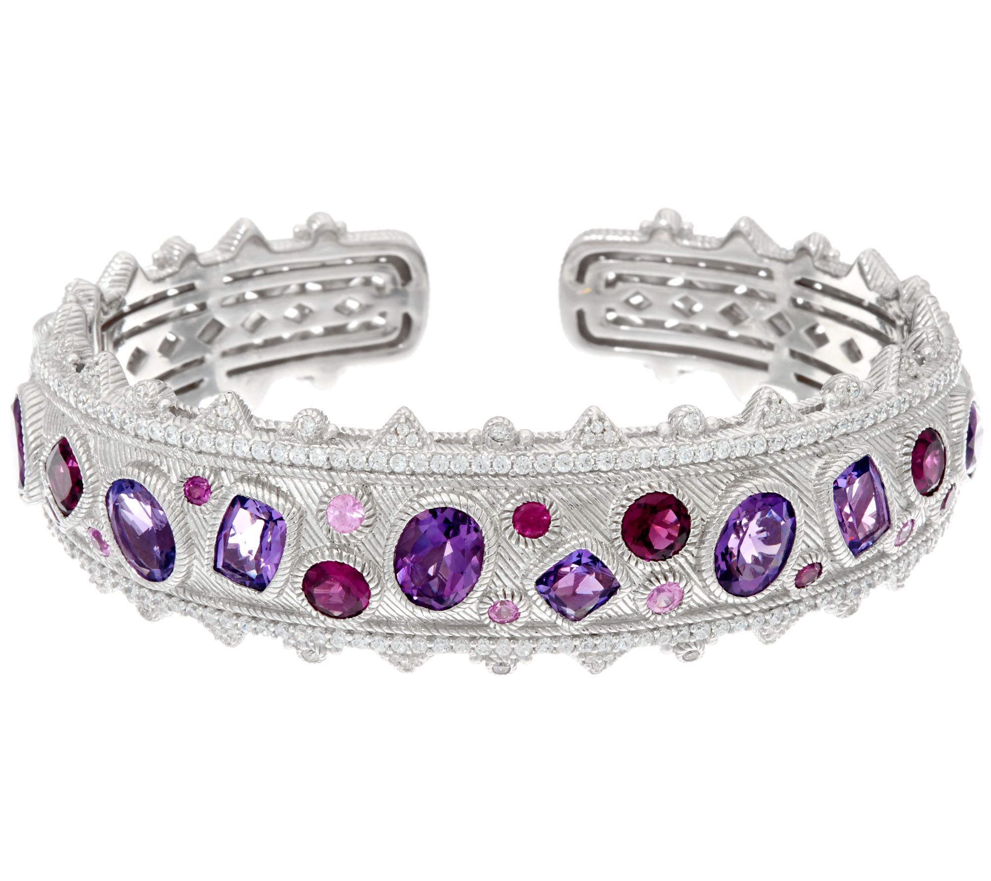 Judith Ripka Sterling 10.20 cttw MultiGemstone Cuff Bracelet Page 1