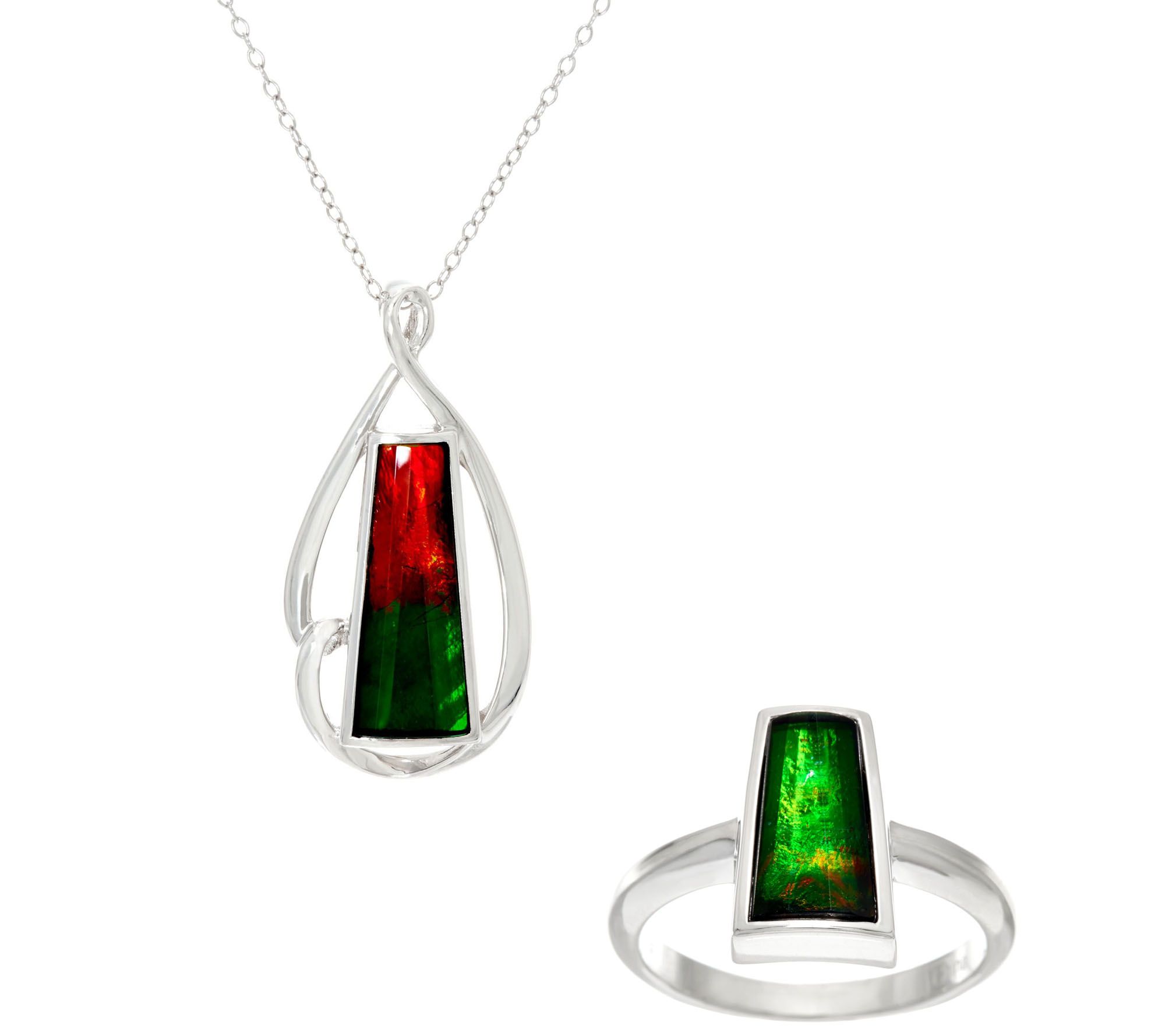  Ammolite Triplet Sterling Silver Ring or Pendant onChain - J56348