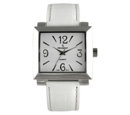 UPC 734213706076 product image for Peugeot Ladies Bold Square White Watch | upcitemdb.com