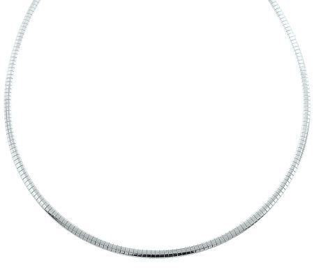 Sterling Silver 3.0mm Round Omega 18″ Necklace 