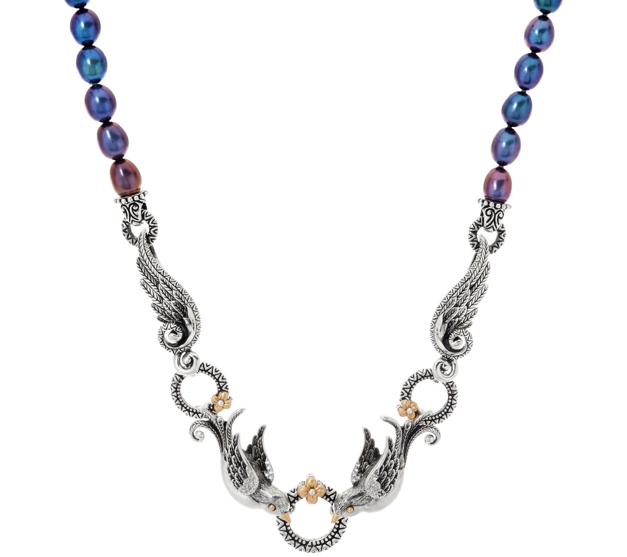 Barbara Bixby Sterling & 18K Cultured Pearl & Sparrow Necklace Page 1