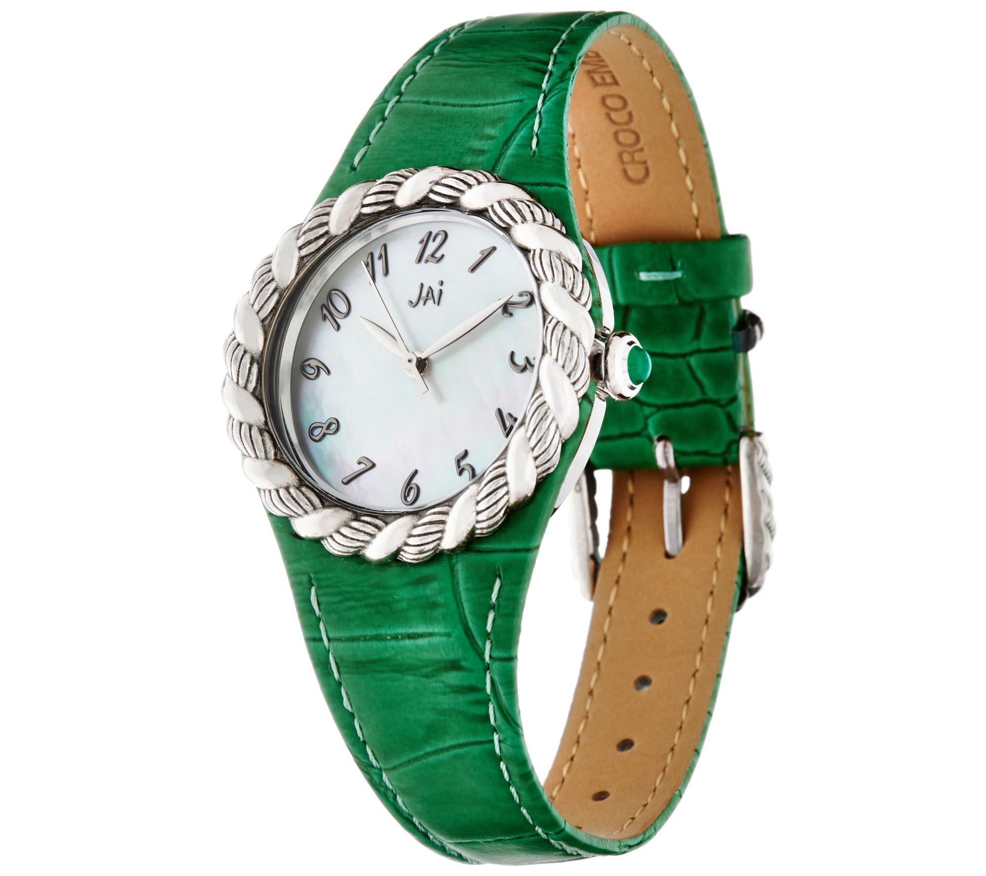 JAI Stainless Steel Croco Texture Leather & Sukhothai Watch