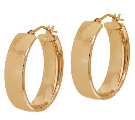 gold vicenza hoop 14k polished oval earrings qvc