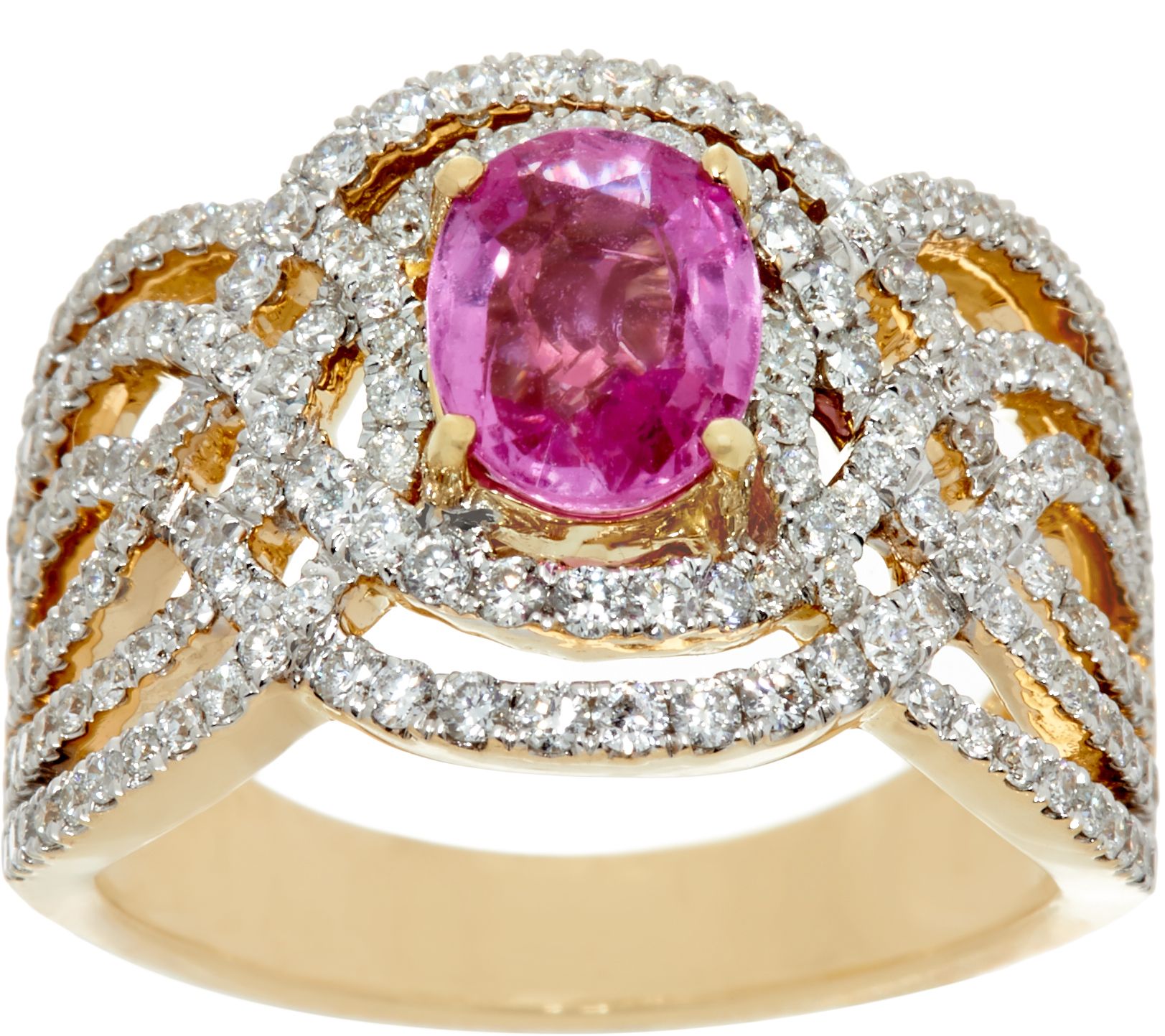 Qvc jewelry clearance rings pink diamond necklace with slits