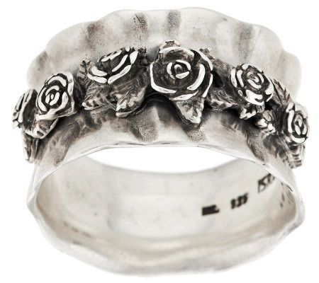 rose ring sterling silver paz gathered qvc