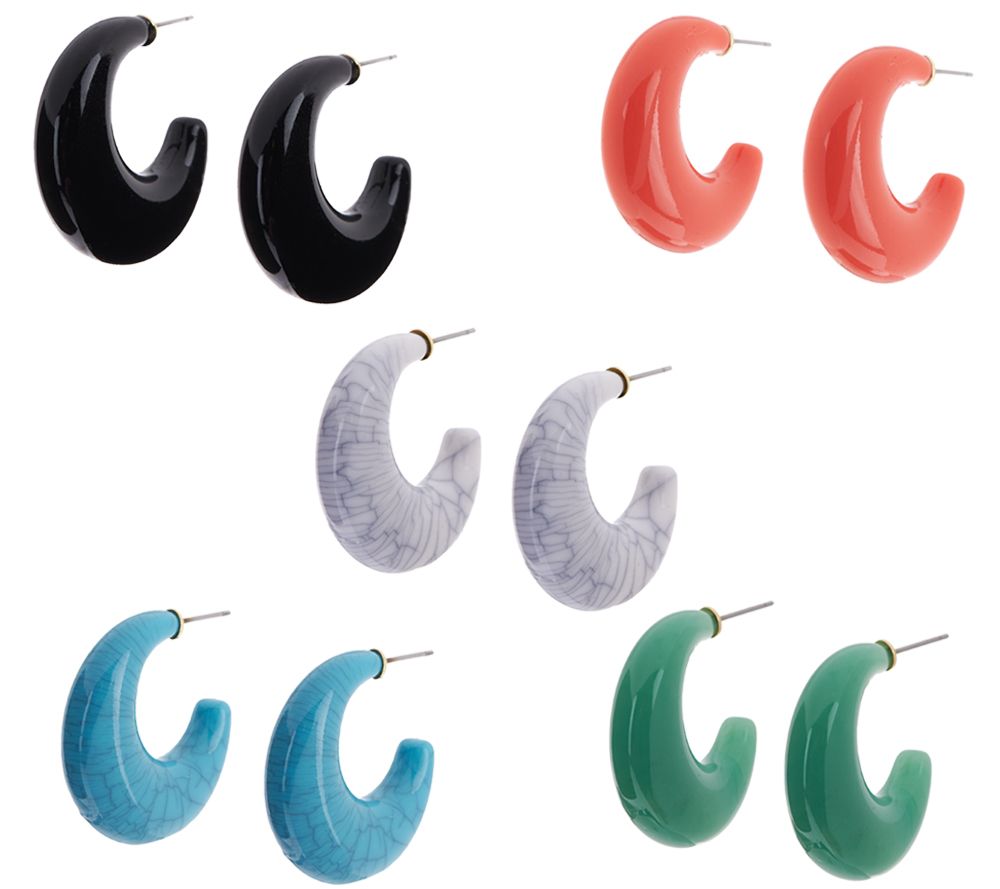 Joan Rivers Set of 5 Classic Hoop Earrings - J321475