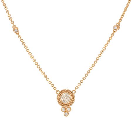 Ships 5/11/15 Judith Ripka 14K Gold 4/10 cttw Diamond Necklace - J321777