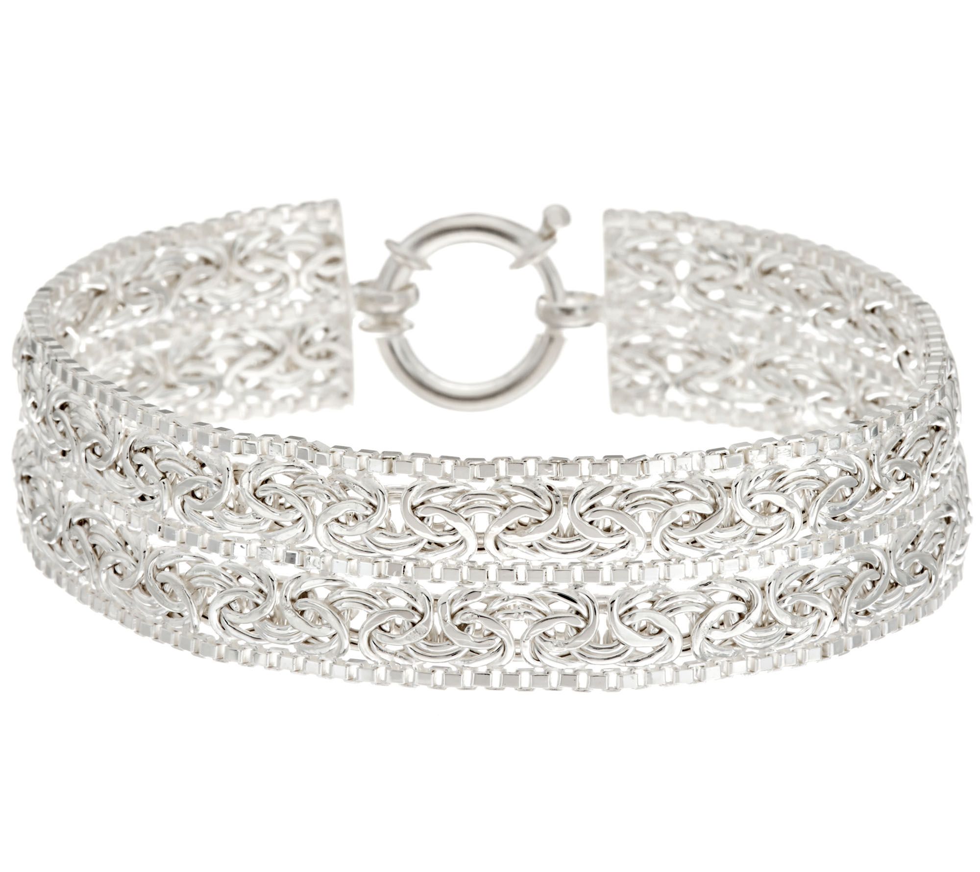 Sterling Silver Double Byzantine Bracelet by Silver Style —