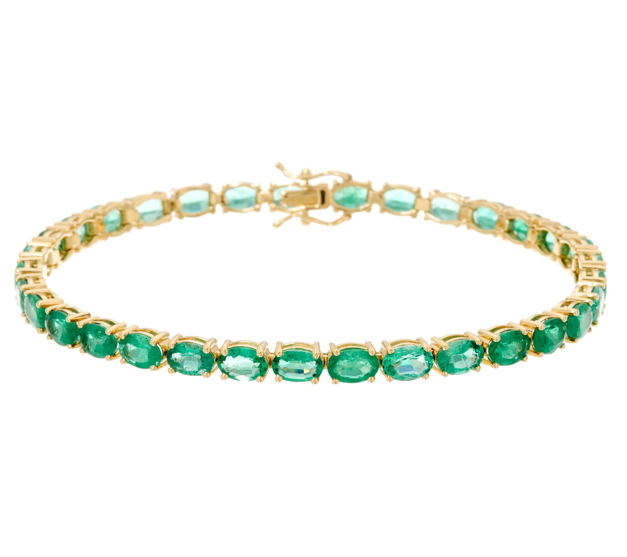 Ruby, Emerald or Sapphire 71/4" Tennis Bracelet 14K Gold Page 1