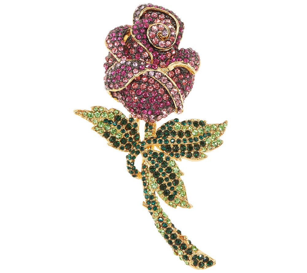 Joan Rivers Enchanted  Pave' Rose Pin