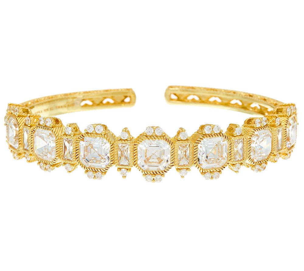 Judith Ripka Sterling or 14K Clad Diamonique Cuff Bracelet Page 1