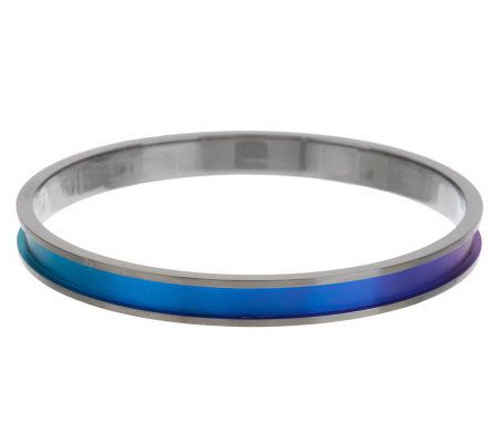 Mirell Titanium Colored Round Bangle Bracelet