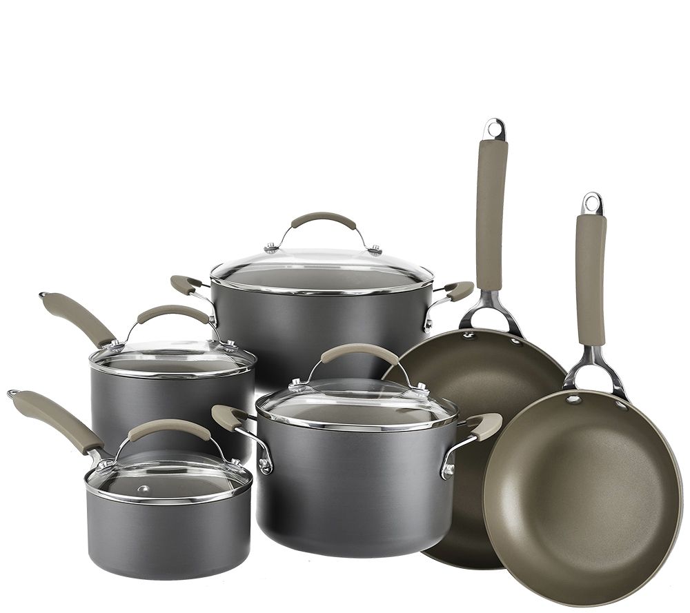 CooksEssentials Hard Anodized Dishwasher Safe 10Piece Cookware Set