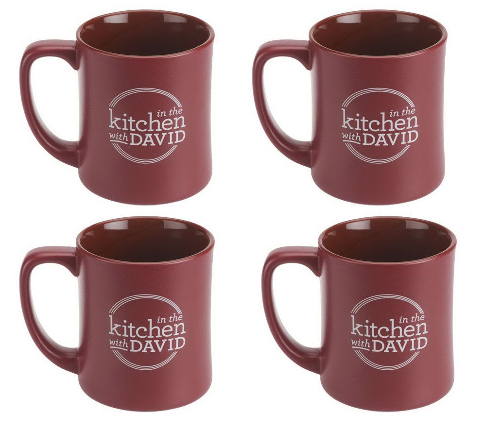 Set Of 4 In The Kitchen With David Ceramic Mugs Page 1 QVCcom