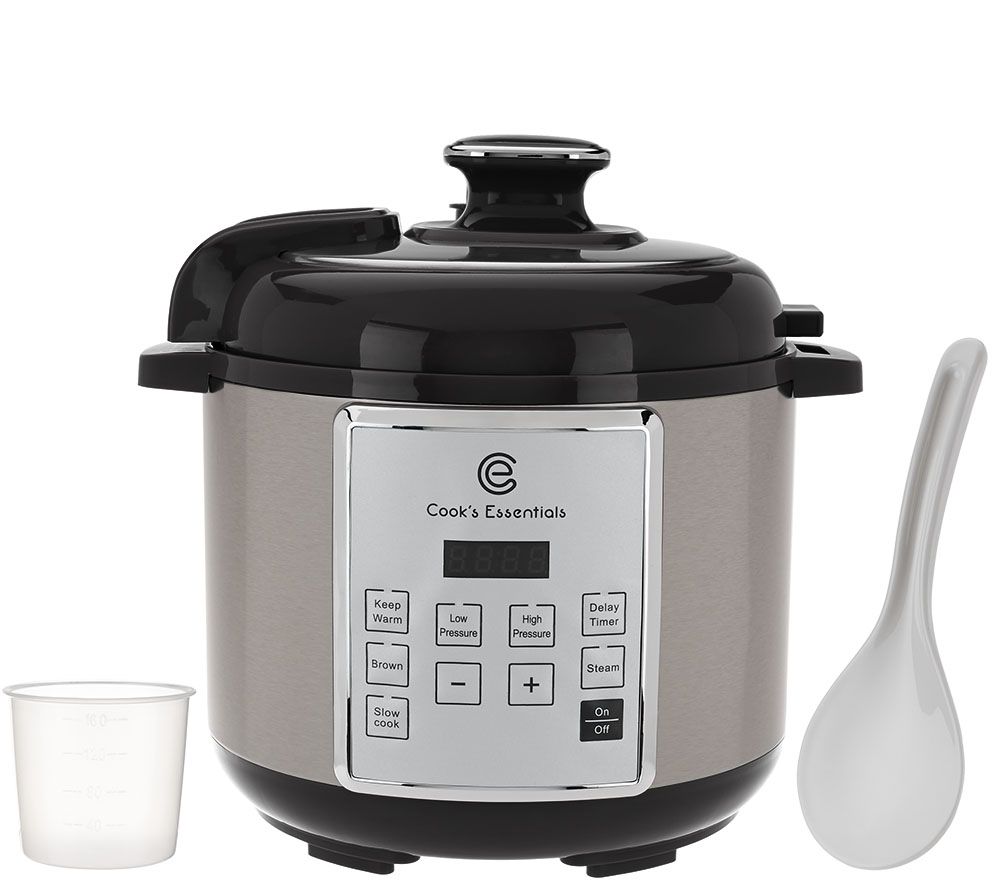 "As Is" Cooks Essentials 4 qt.Digital Stainless Steel Pressure Cooker