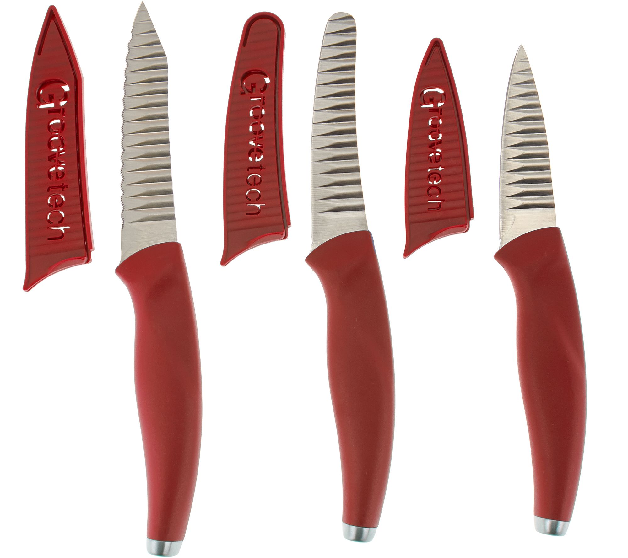Groovetech for Cooks Essentials 3pc Paring Knife Set