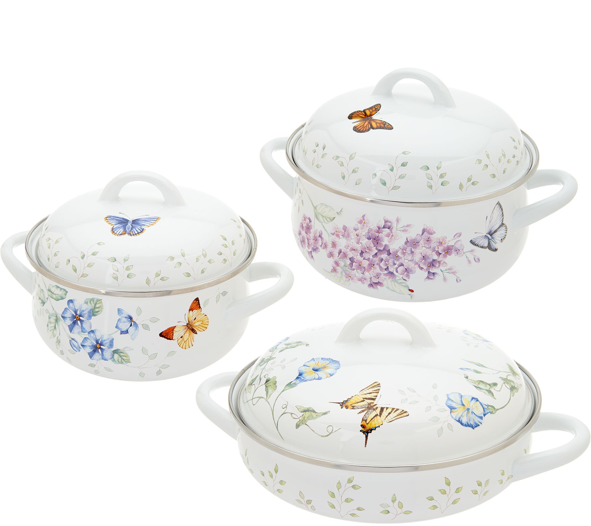 Lenox Butterfly Meadow 6pc Enamel on Steel Cookware Set - Page 1 ... - Lenox Butterfly Meadow 6pc Enamel on Steel Cookware Set - Page 1 â€” QVC.com