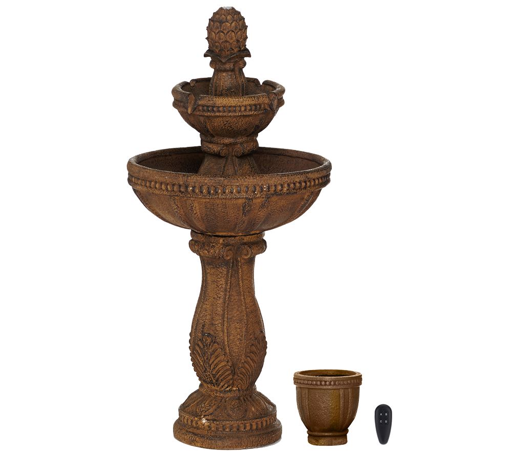 bernini fountain siena light changing rechargeable remote qvc