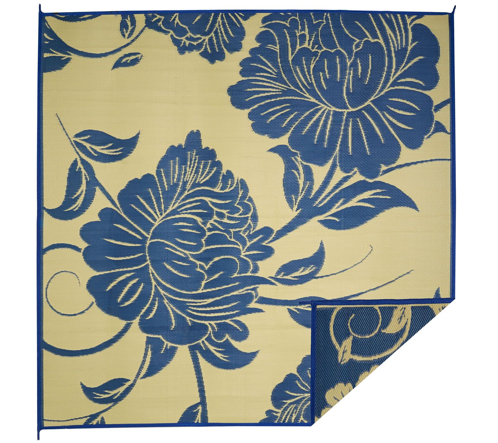 Barbara King Floral Dance 8x8 Reversible Outdoor Mat Page 1 —