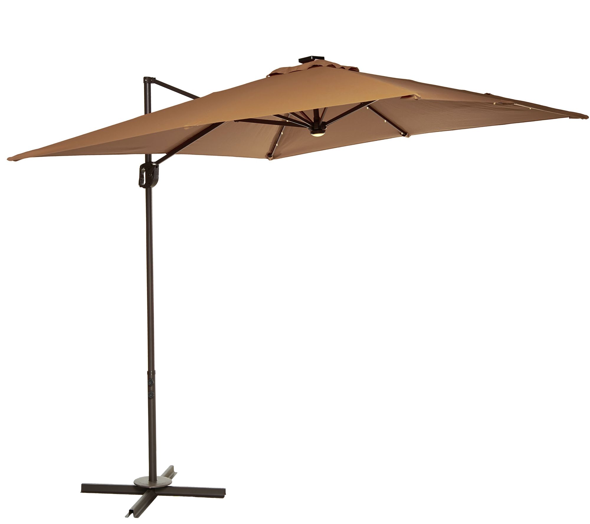 ATLeisure 8.5' Square Olefin Solar Offset Patio Umbrella Page 1 —