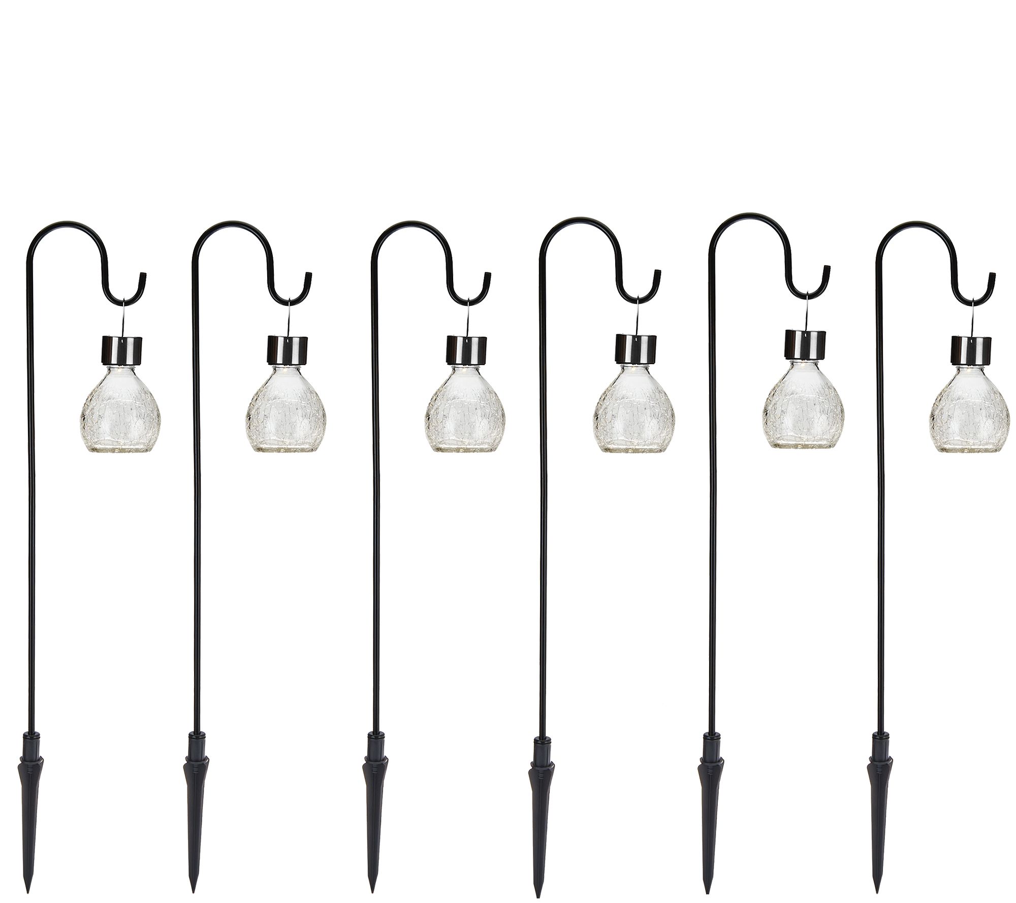 Paradise S/6 Solar Crackled Glass Hanging Lights w/Shepherd Hook Page 1 —