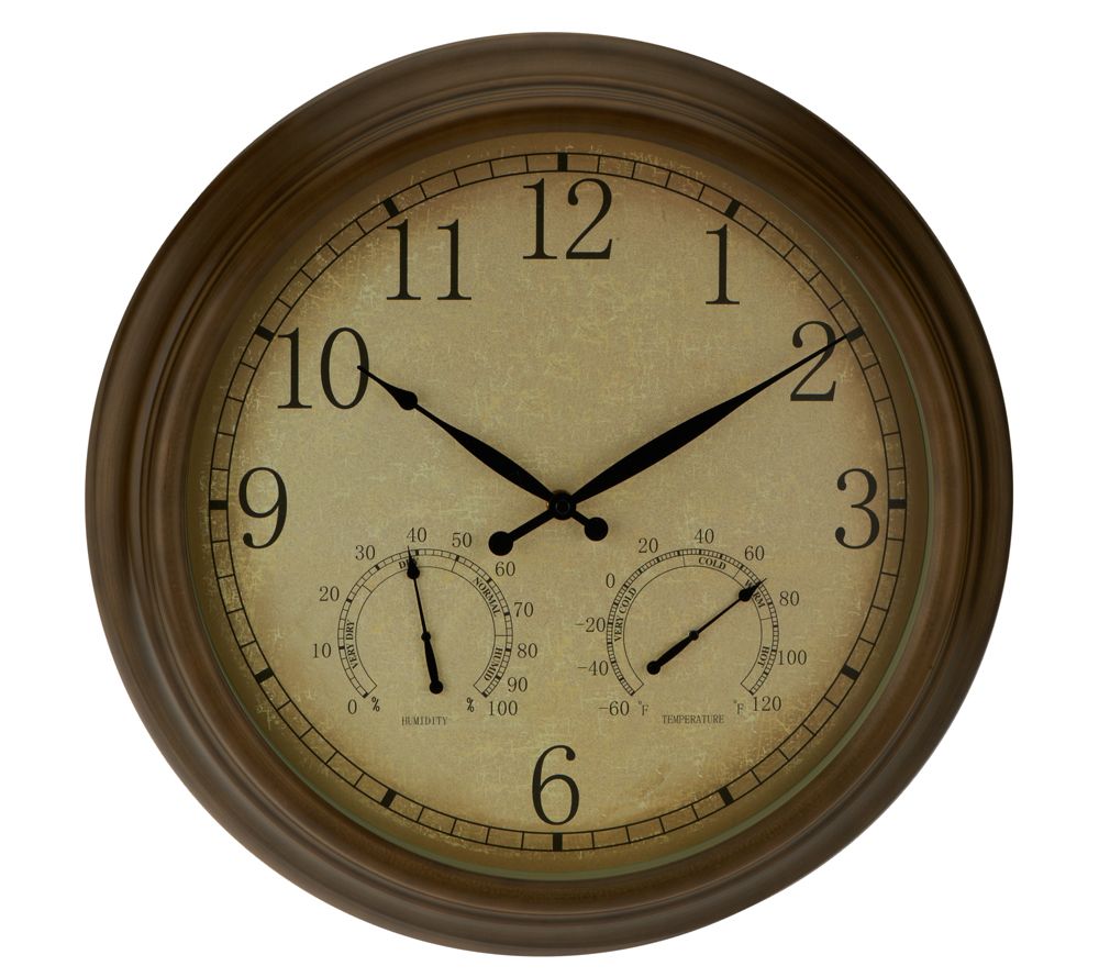 3in1 Outdoor Clock W/ Thermometer And Hygrometer Demiyo