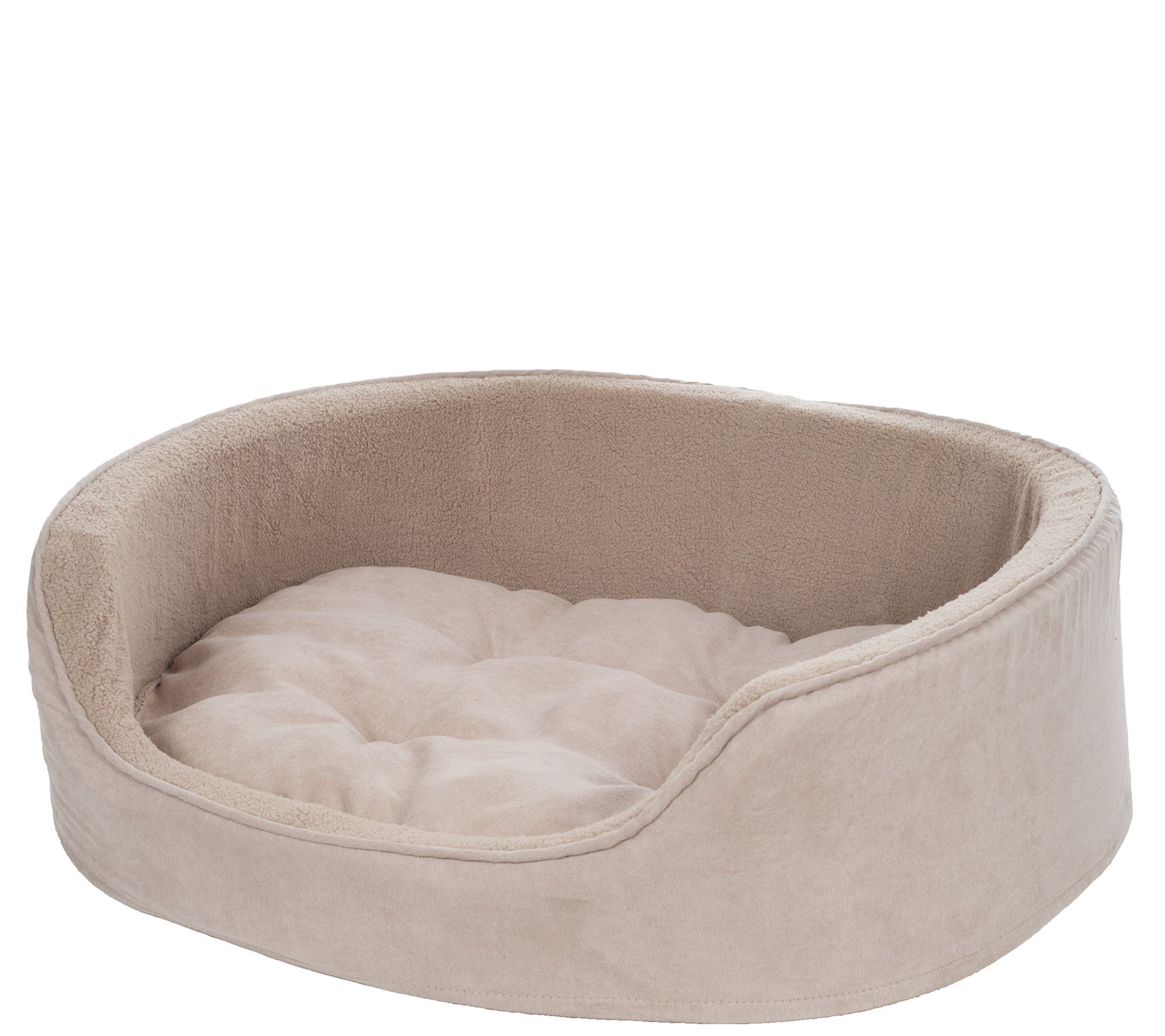 PETMAKER Small Cuddle Round Suede Pet Bed —