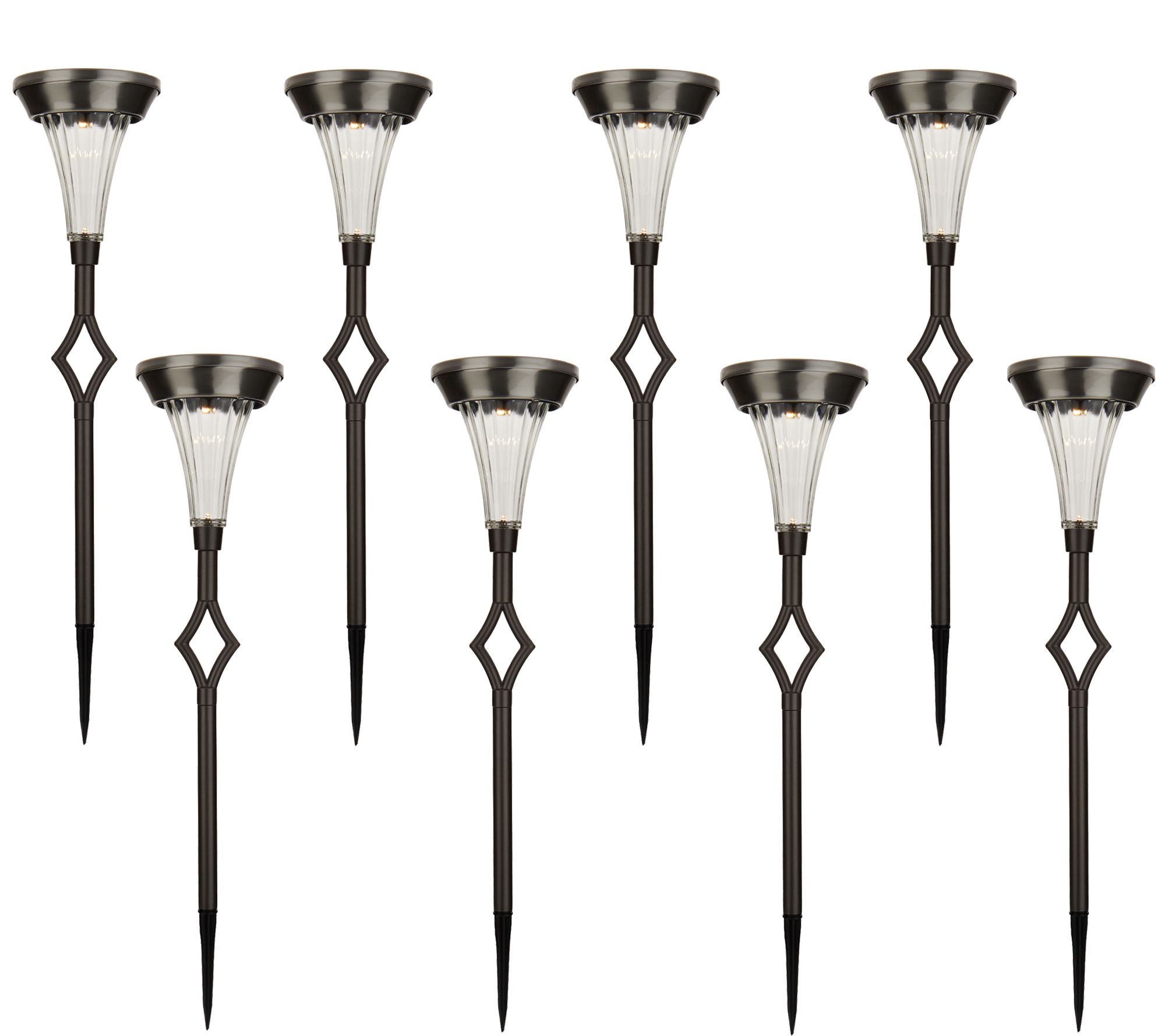 Scott Living Set of 8 Solar Powered Fluted Pathway Lights Page 1