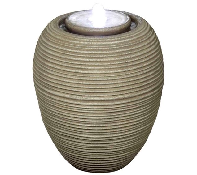 Scott Living Ribbed Ginger Jar Fountain with LED Lights Page 1 —