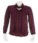 Bob Mackie's Ombre Leopard Print Blouse and Scarf