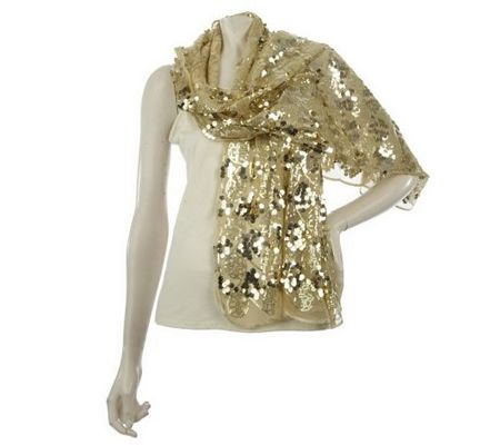 A211123 Metallic Glam Sequin Scarf