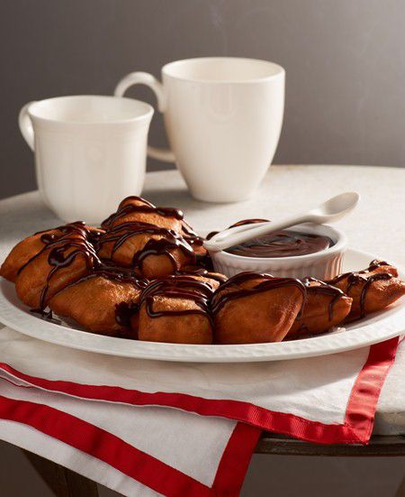 Beignets with Chocolate Bourbon Sauce