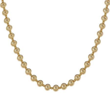 j265273-EternaGold 18" Polished Bead Necklace 14K Gold, 7.1g 