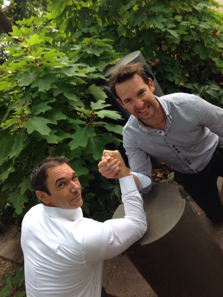 Steve & Liam arm wrestling