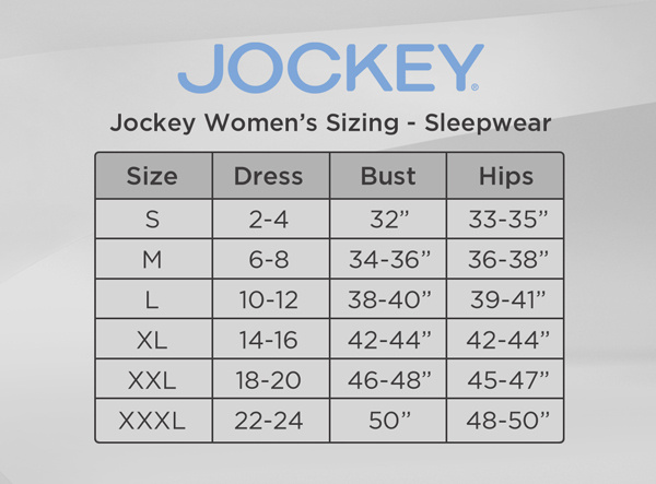 jockey t shirt size chart