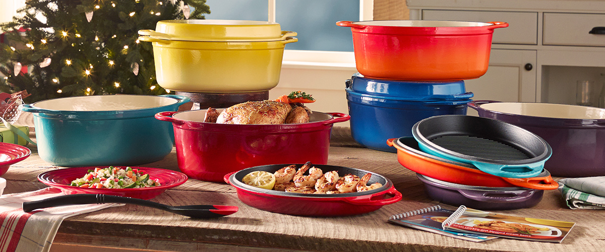 (QVC) Le Creuset 4.5 qt Oval Dutch Oven w/Grill Pan Lid Accessories