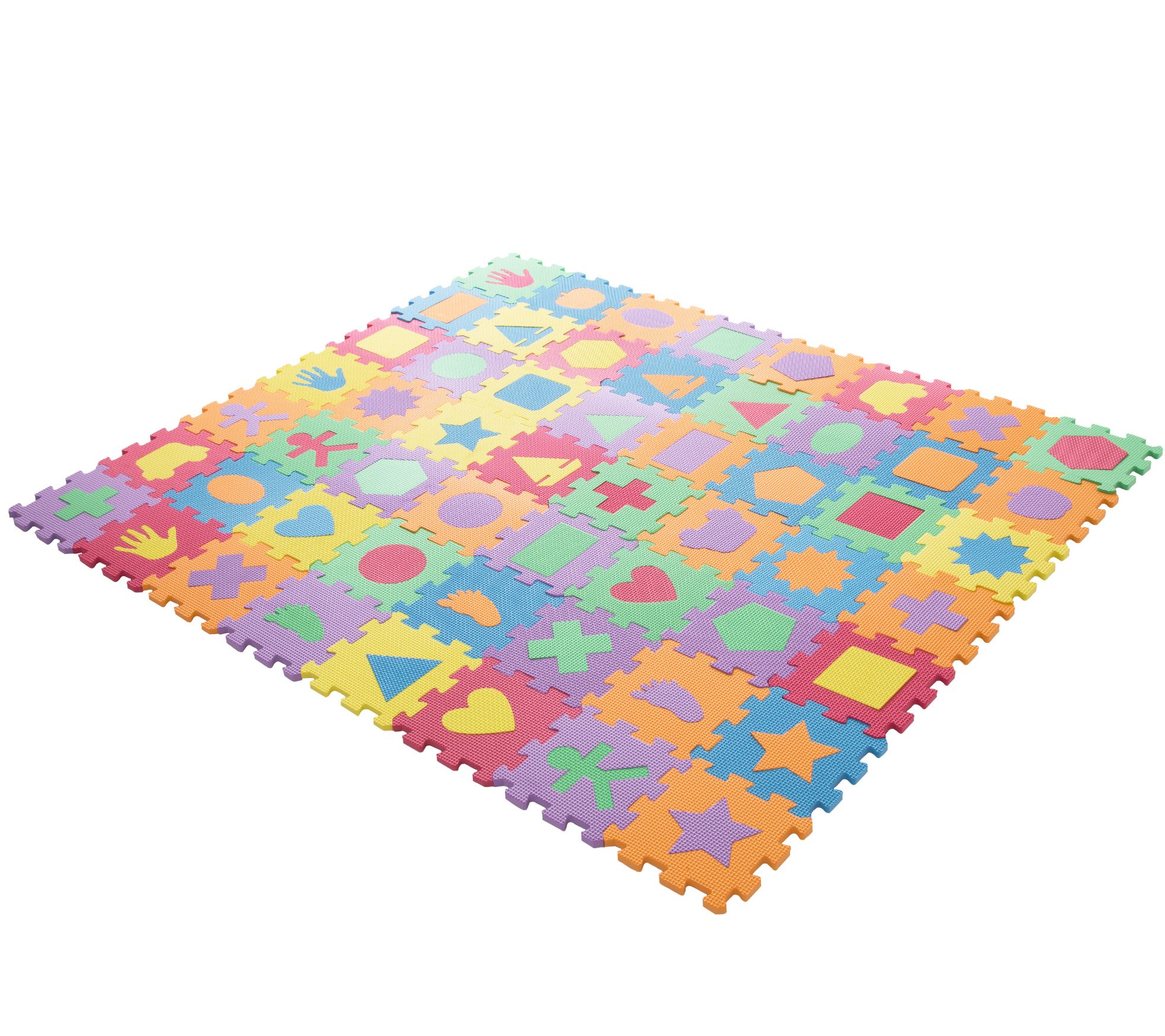 Hey! Play! Foam Floor Shapes Puzzle Learning Mat —