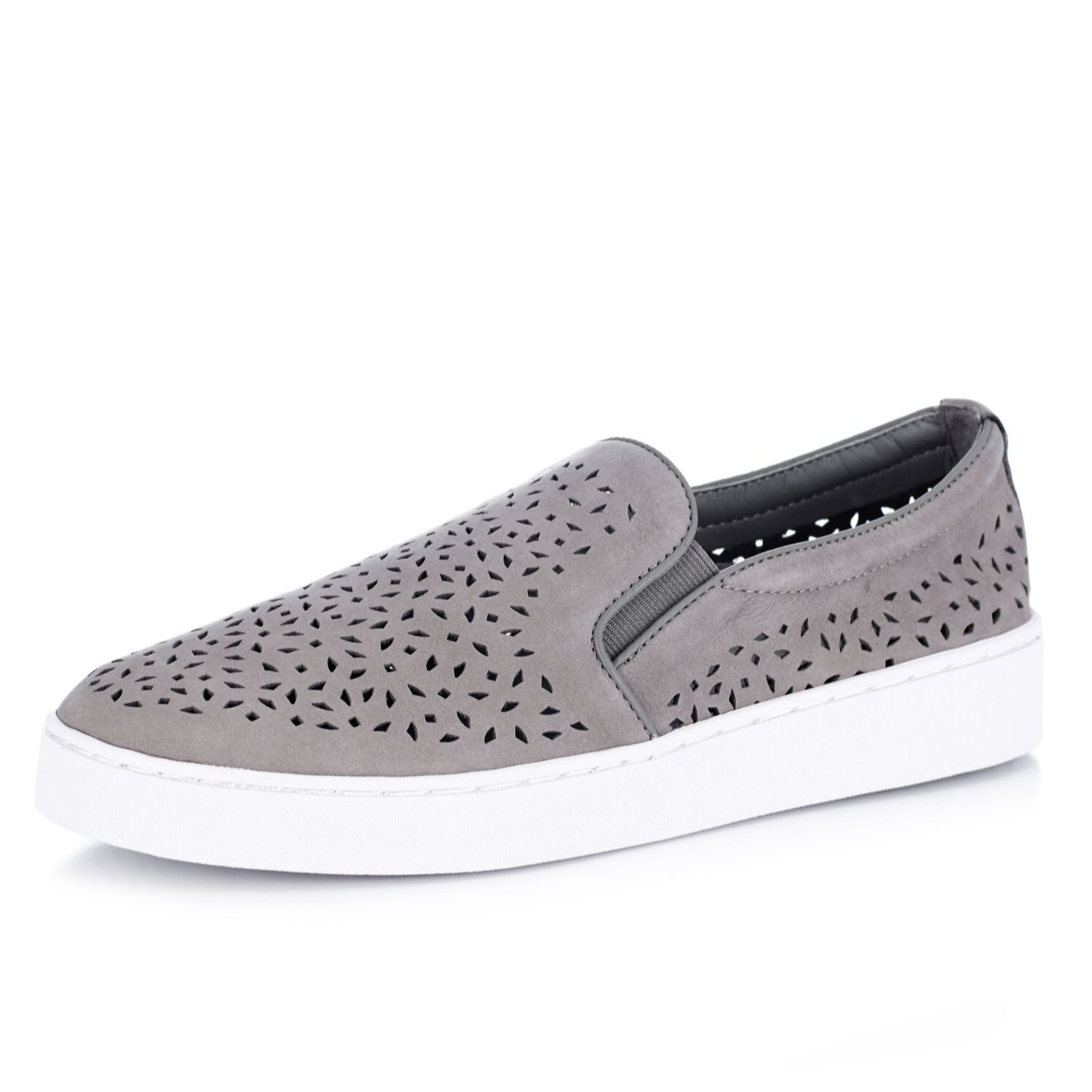 Flats — Shoes & Boots — Shoes & Handbags - QVC UK Vionic Orthotic Splendid Midi Perforated Suede Slip On Shoe w/ FMT Technology - 170057