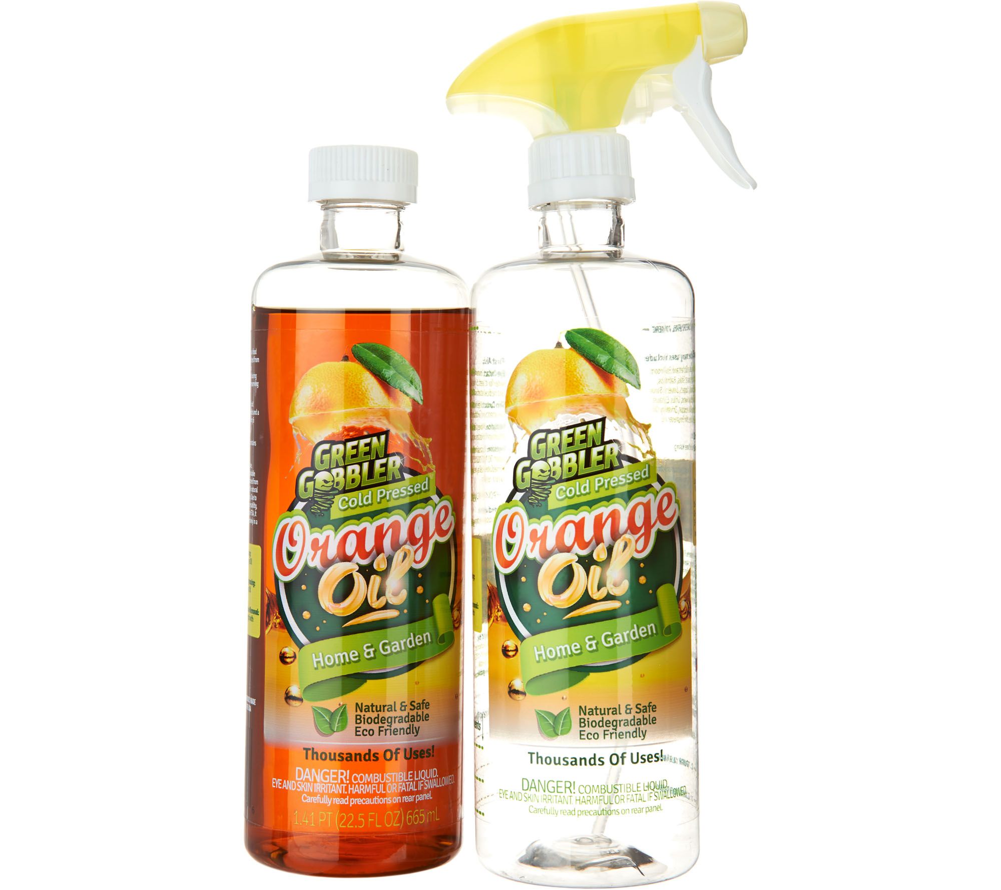 Cold Pressed Orange Oil Concentrate w/ Spray Bottle by Green Gobbler