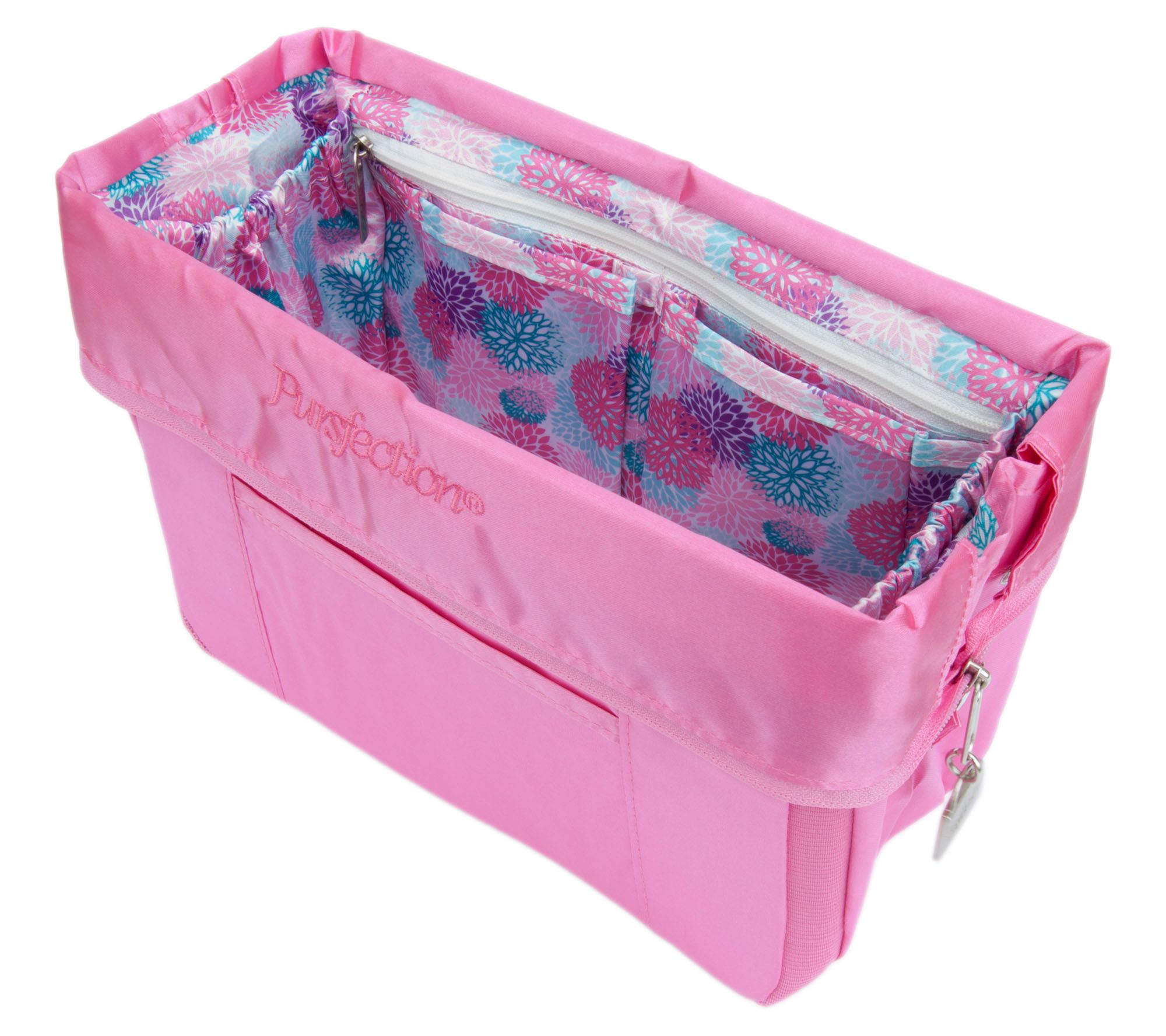 Pursfection Portable Purse Organizer w/ 12 Pockets & Zipper Close