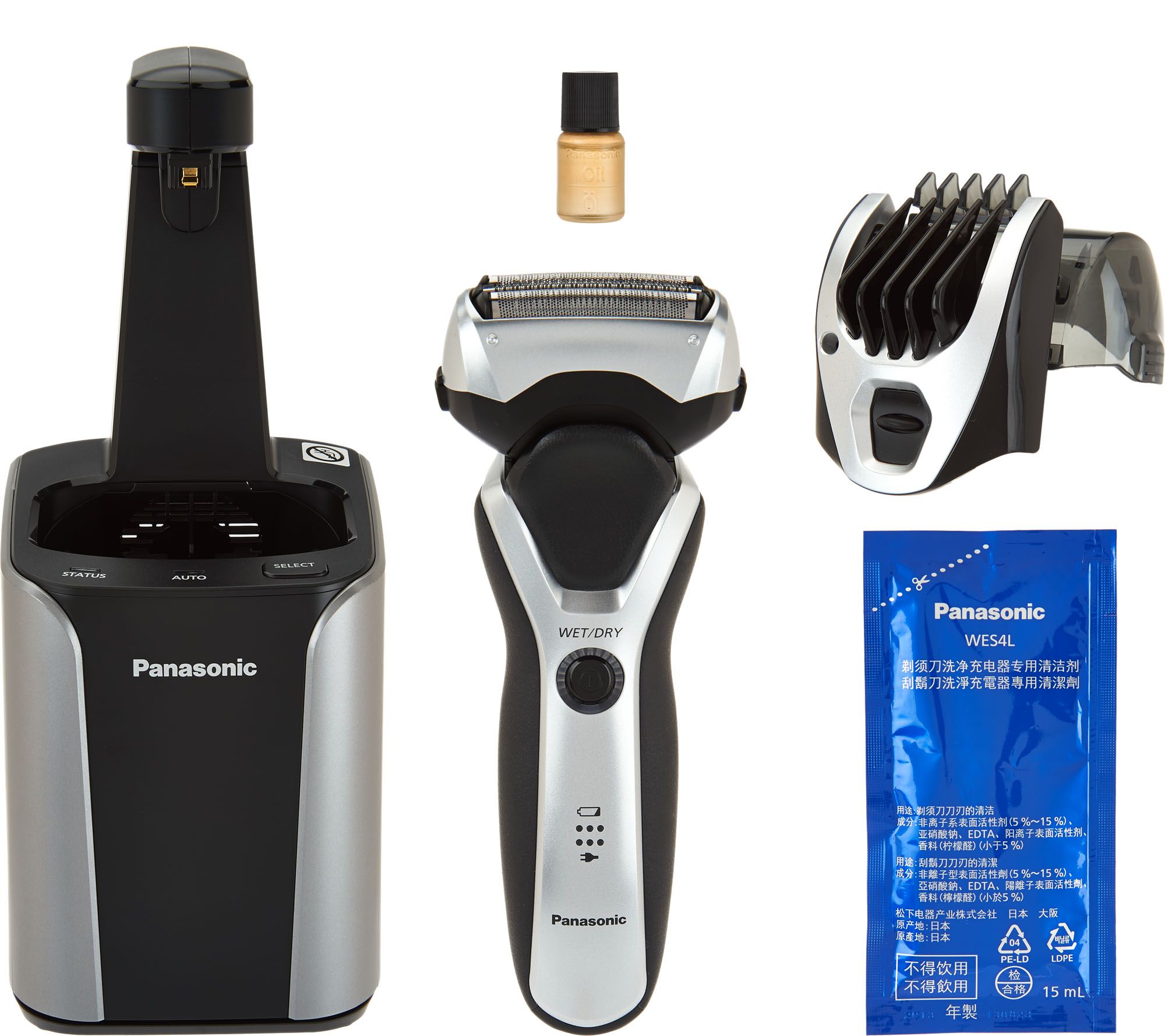 Panasonic Mens 3 Blade Wet Dry Shaver And Cleaning Station Page 1