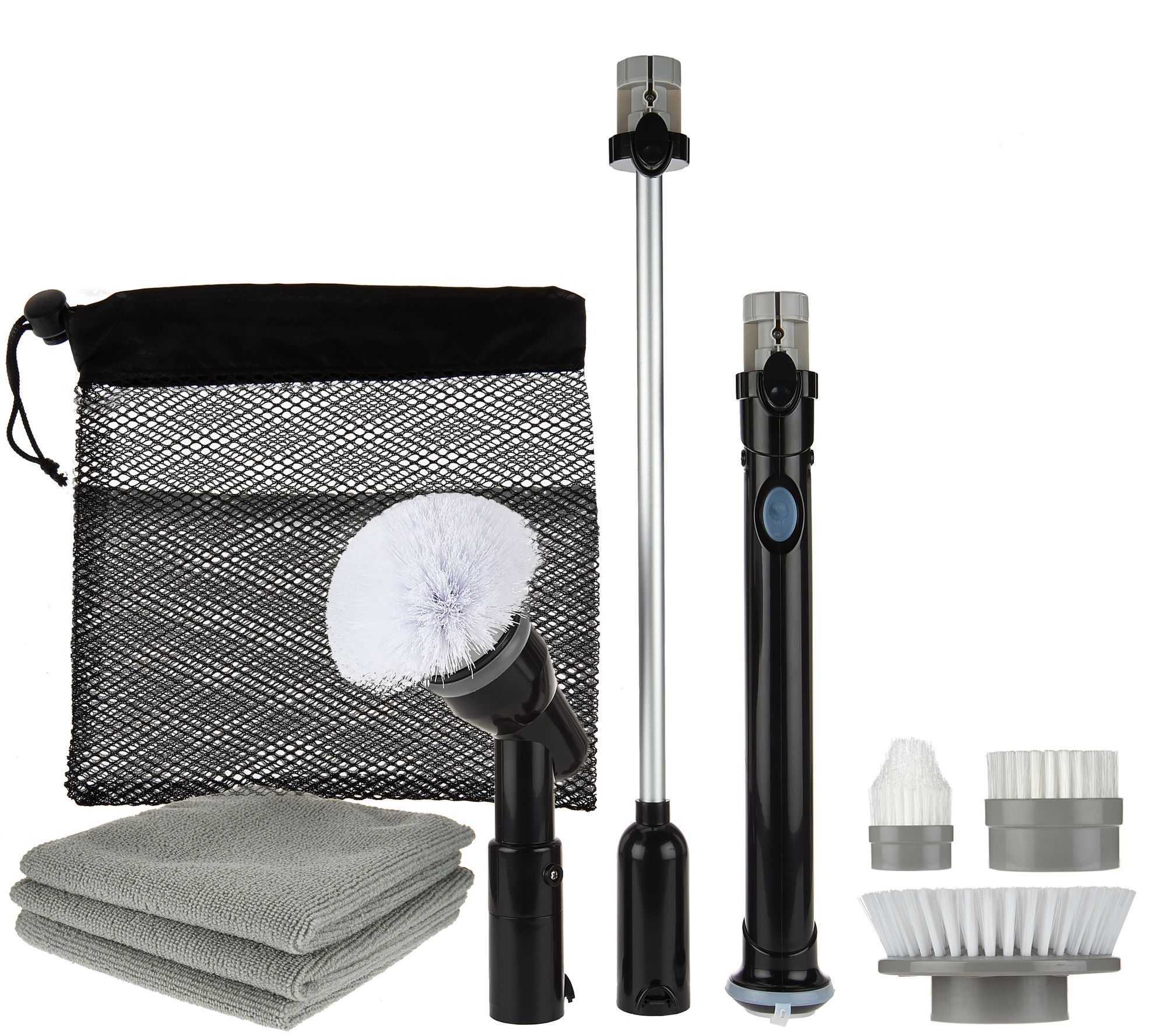 8 Pc Cordless Indoor/Outdoor Power Scrubber, Extension Tool