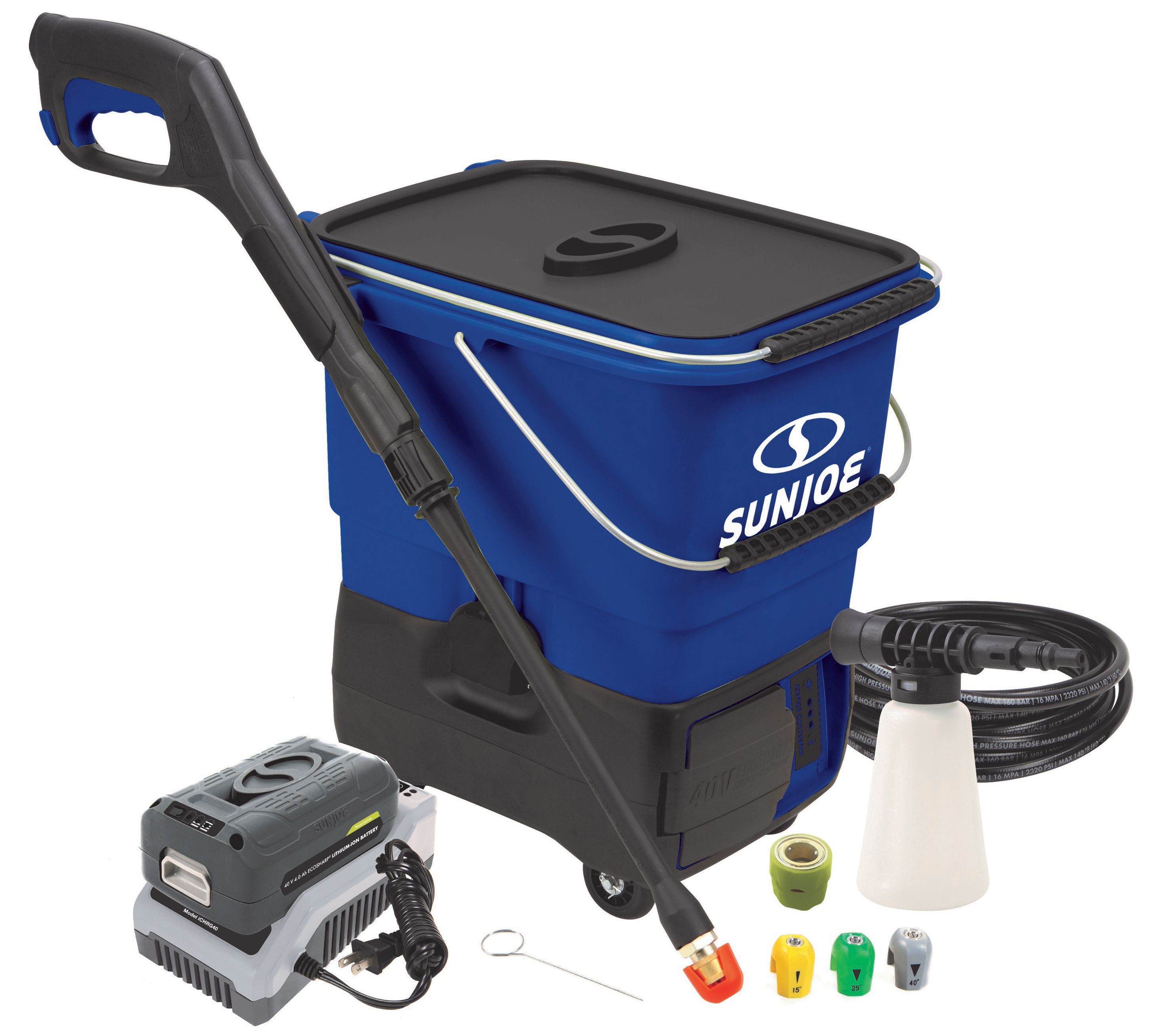 Sun Joe Pressure Select 40V Cordless Pressure Washer w/ 5 Tips Page 1