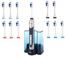 Pursonic Rechargeable Sonic Toothbrush & 12 Heads