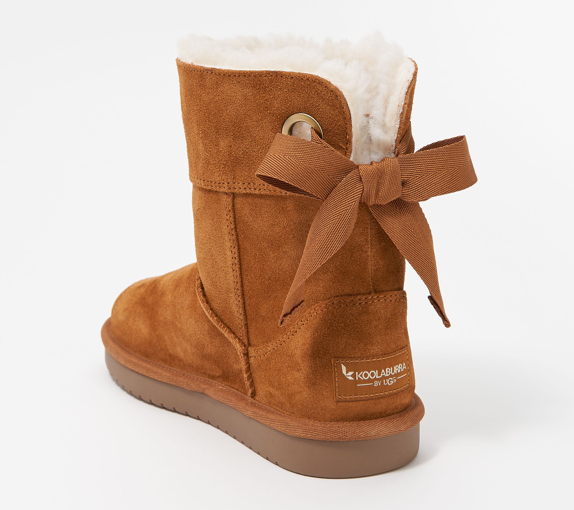 Koolaburra By UGG Kids Suede Bow Short Boots - Andrah - QVC.com