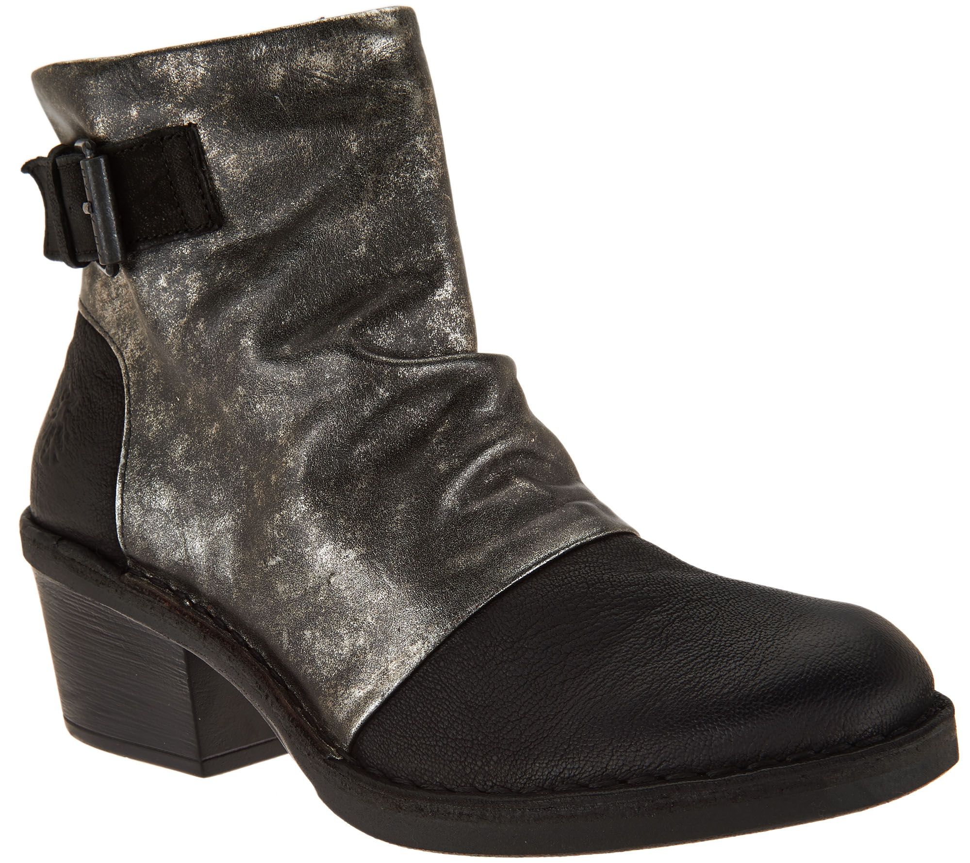 EAN 5601360110122 product image for FLY London Leather Block Heel Boots - Dape | upcitemdb.com
